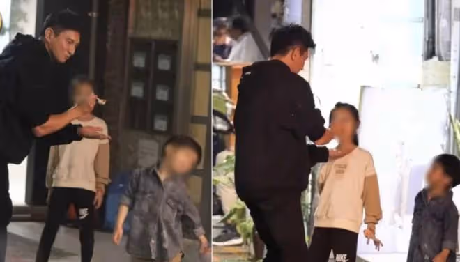 劉詩詩拍戲吳奇隆專心帶娃，給兒子驅蚊超細心，4歲步步很黏爸爸