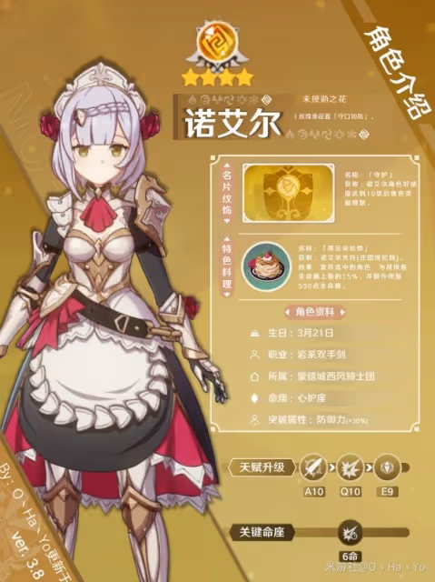 《原神》3.8版諾艾爾陣容搭配與出裝攻略