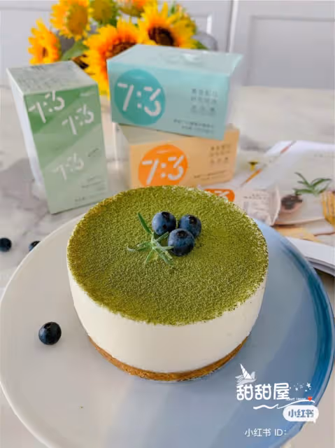 💜減脂低卡‼️‼️好吃不胖，抹茶豆乳奶酪蛋糕‼️