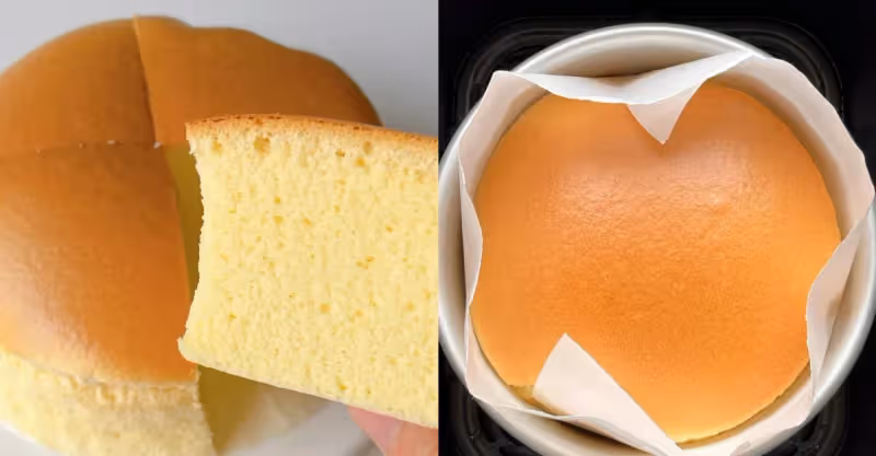古早蛋糕🍰細膩綿軟！入口即化！有空氣炸鍋的都去試試，巨好吃～