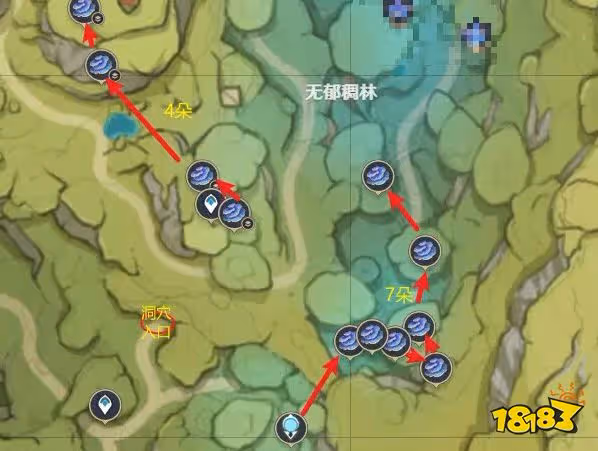 原神樹王聖體菇快速採集路線圖 樹王聖體菇收集位置