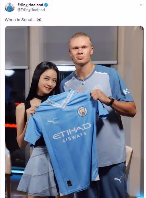 哈蘭德與韓國女團成員金智秀夢幻互動,後者曾是孫興慜緋聞女友!