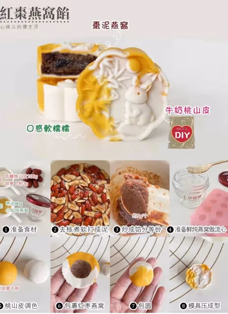 🥮中秋高顏值月餅做法大合集!O難度‼️