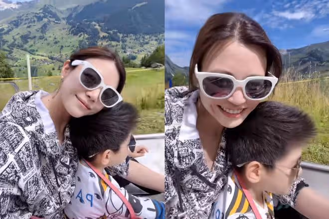 陳妍希帶兒子瑞士度假，6歲小星星玩滑車，和童年陳曉如複製粘貼