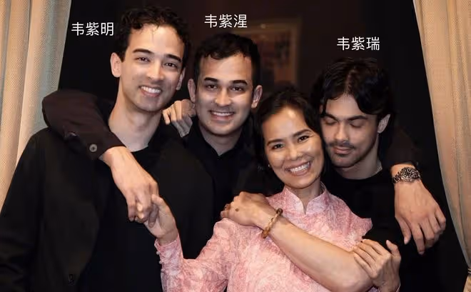 韋唯攜三子聽駐華大使音樂會，與張蘭十指相扣破次元壁，姜昆也在