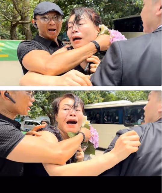 李玟老公再遭爭議,現身火葬場險被粉絲群毆,3名保鏢全力護駕!