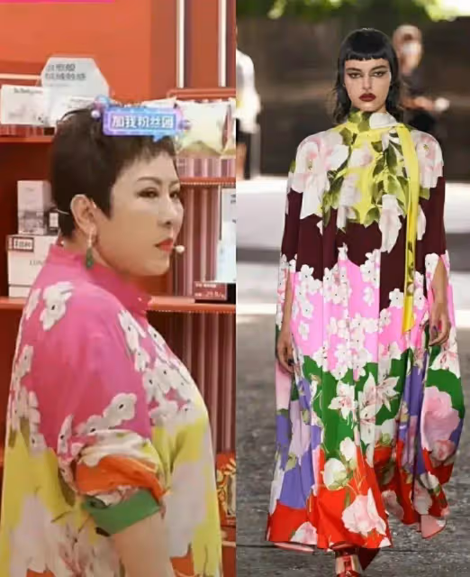向太才是真正貴婦,偏愛寬鬆又花哨的裙子,看似俗氣其實很上檔次