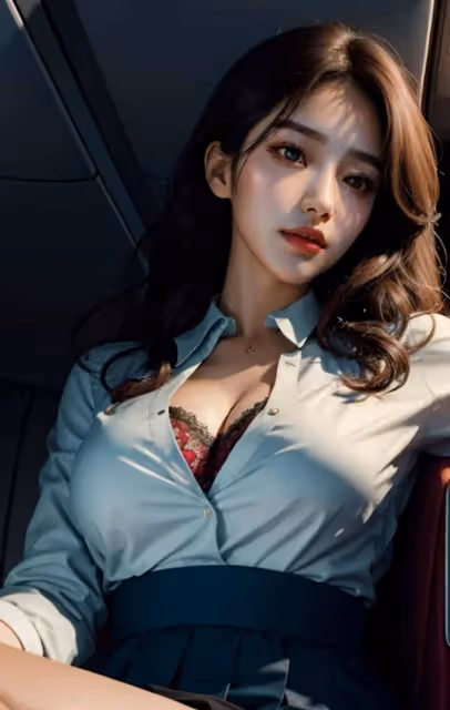 AI虛擬時尚女子(空姐新制服)