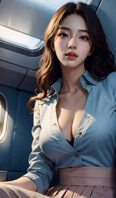 AI虛擬時尚女子（空姐新制服）