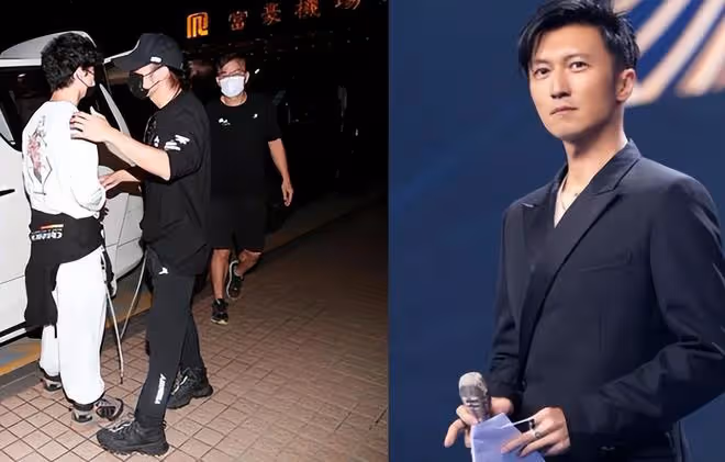 謝霆鋒和大兒子返港,Lucas幫爸爸推行李,禮貌和記者打招呼