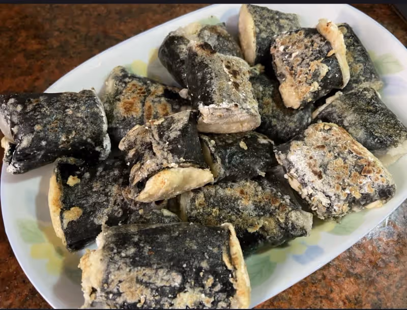 用越南春卷皮及豆腐做素魚‼️味道很好‼️💜❤️