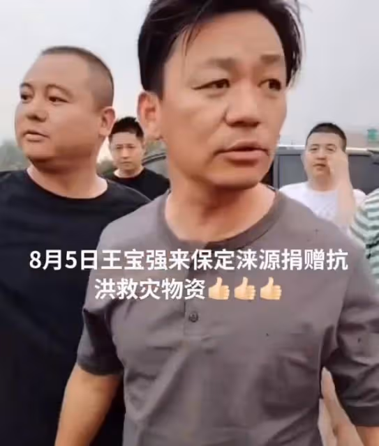 王寶強帶隊馳援河北,親自押送6輛車物資,低調在災區現場搬水