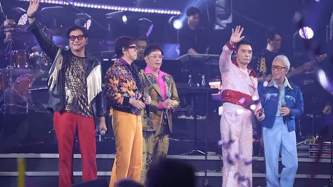 關之琳，梁家輝全家現身溫拿樂隊演唱會，邱淑貞帶富豪老公出席