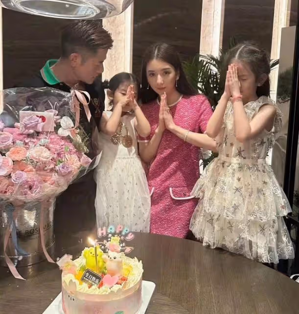 方媛容貌純天然?郭富城為嬌妻慶生,兩個女兒顏值引熱議