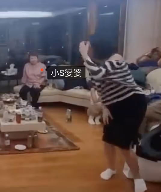 小S在韓國和具俊曄熱舞,拉手轉圈不避諱,3個女兒和婆婆冷臉觀看