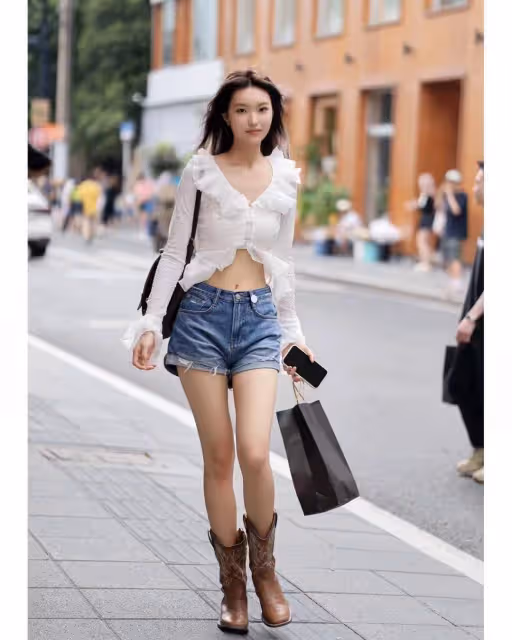 成都的街拍讓我驚嘆不已!滿街穿「背心+短褲」,都是時髦又洋氣的