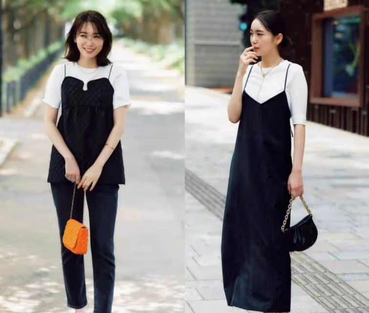 中年女人衣服不多買,學學這些國外主婦,用白T恤黑裙塑造高級感