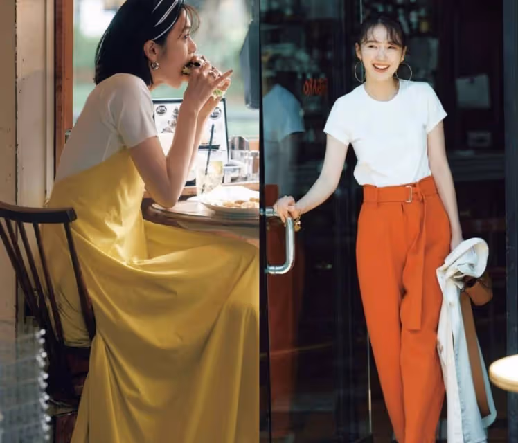 中年女人衣服不多買,學學這些國外主婦,用白T恤黑裙塑造高級感