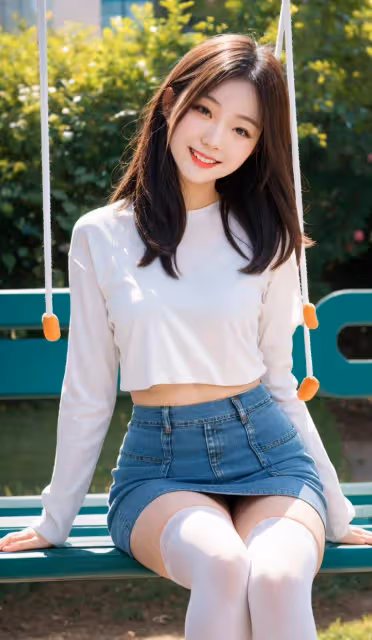 迷你裙時尚女孩氣質十足,女人味百變