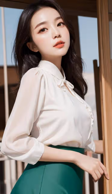 迷你裙時尚女孩氣質十足，女人味百變