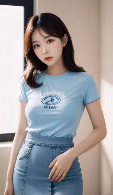 迷你裙時尚女孩氣質十足，女人味百變