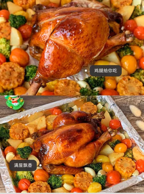 一款會爆汁的蘋果蜜汁烤雞🔥蒸烤箱版外脆里嫩❗