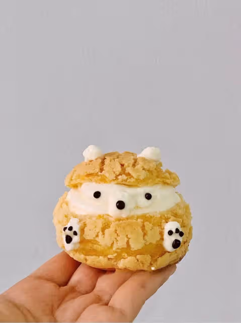 丑萌丑萌的🐻酥皮小熊泡芙|一次成功✅‼️💜
