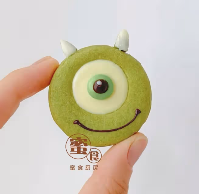 無模具‼️軟萌可愛😍的卡通大眼仔抹茶曲奇餅乾😋💕