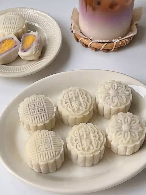 芋泥奶黃冰皮月餅｜免烤箱‼️超詳細教程