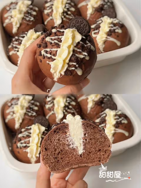 🍫可可酥粒奶油麵包|廚師機食譜一次成功‼️💜