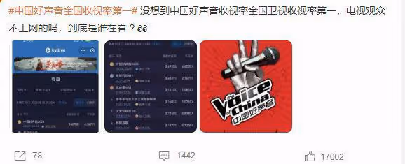 不受風波影響,《好聲音》獲全國收視第一,網友吐槽:到底誰在看