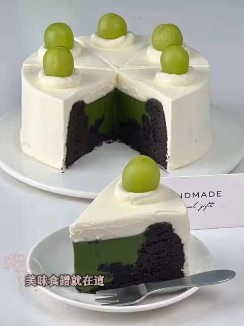 三重口感🍃青提抹茶凝乳凹蛋糕清爽