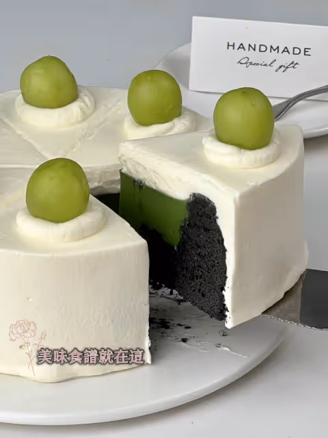 三重口感🍃青提抹茶凝乳凹蛋糕清爽