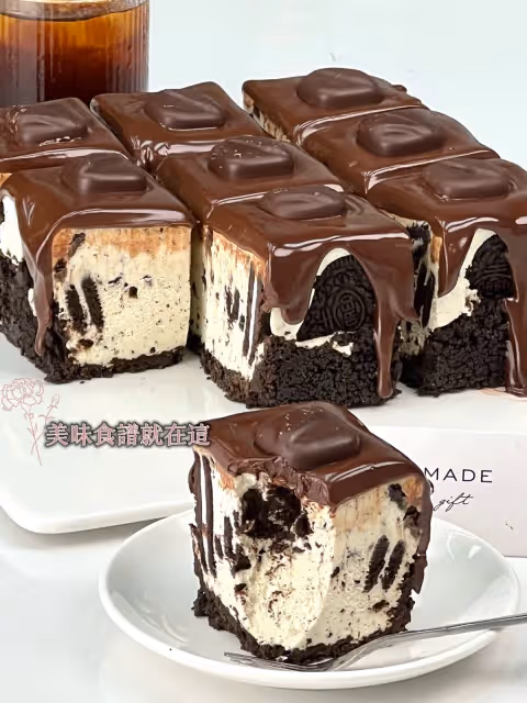 🟤免烤箱‼️四重口感🍫巧克力芝士蛋糕