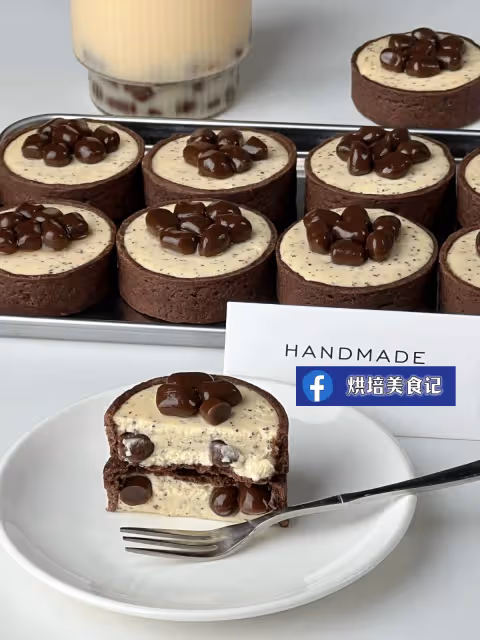 免烤箱🟤攪一攪就能成功的奶茶芝士塔‼️