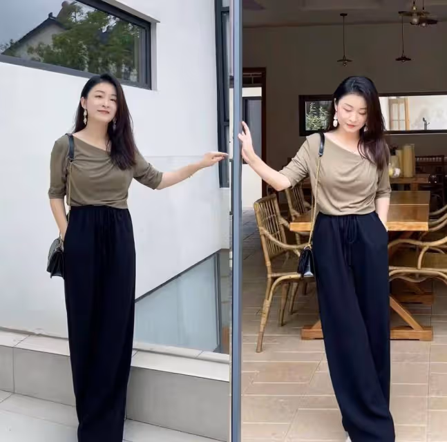 初秋「無腳」穿搭方式真流行!70後女性可以借鑑一下,衣著大方優雅