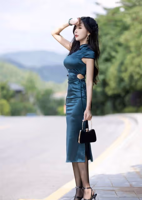 高雅復古無腰旗袍是優雅時尚的傳統服飾