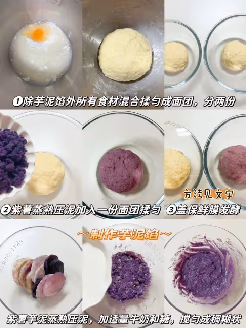 無糖無油芋泥紫薯吐司🍞|免手套膜❗️低脂吐司‼️💜