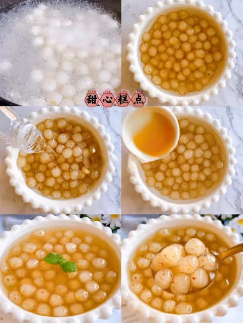 Q彈爽口❗️好吃蜂蜜桂花啵啵球，敲簡單～