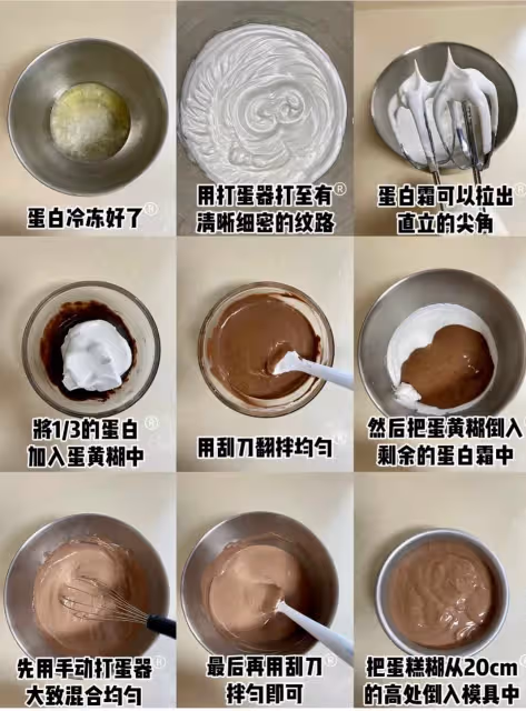 ✅6寸可可戚風(細節和注意點)