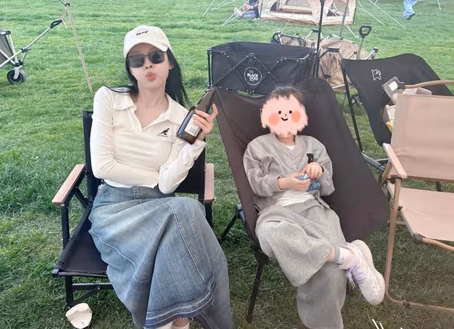 孫怡曬與女兒合照,6歲大福長成俏蘿莉,母女騎單車玩耍超有愛