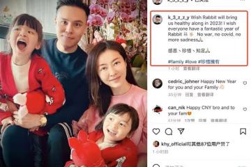 熊黛林老公曬全家福,雙胞胎女兒長得不一樣,她法令紋搶鏡顯疲憊