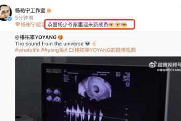 楊祐寧官宣老婆懷二胎,曬超音波影片,妻子1個月前還在跑馬拉松