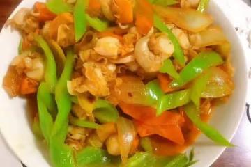 家常小炒扇貝丁的做法
