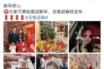 方媛春節曬全家福,57歲郭富城頭髮烏黑,倆女兒一個像爸一個像媽