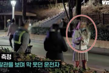 南韓甜姐兒形象裝的!酒駕撞路樹 酒測哭又笑、髒話飆警:當然痛