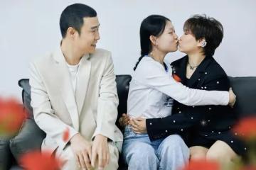小瀋陽曬全家福為39歲妻子慶生,看著母女擁吻,甜喊老婆「大寶」