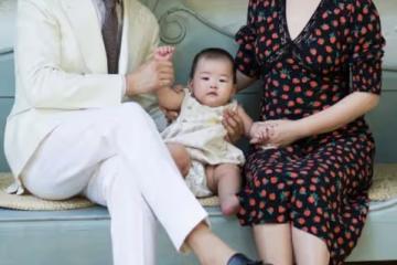 朱珠為丈夫慶祝38歲生日，王昀佳抱著女兒許願，拍全家福溫情滿滿