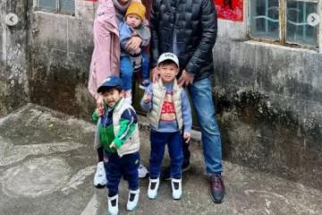 胡杏兒一家回農村過年，不嫌棄簡陋環境，老公包攬農活長子挑扁擔