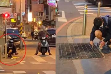 高中生「蹲路邊遲遲沒站起來」畫面被拍下「看出臺灣學生的素質」退休警感動:國家棟樑